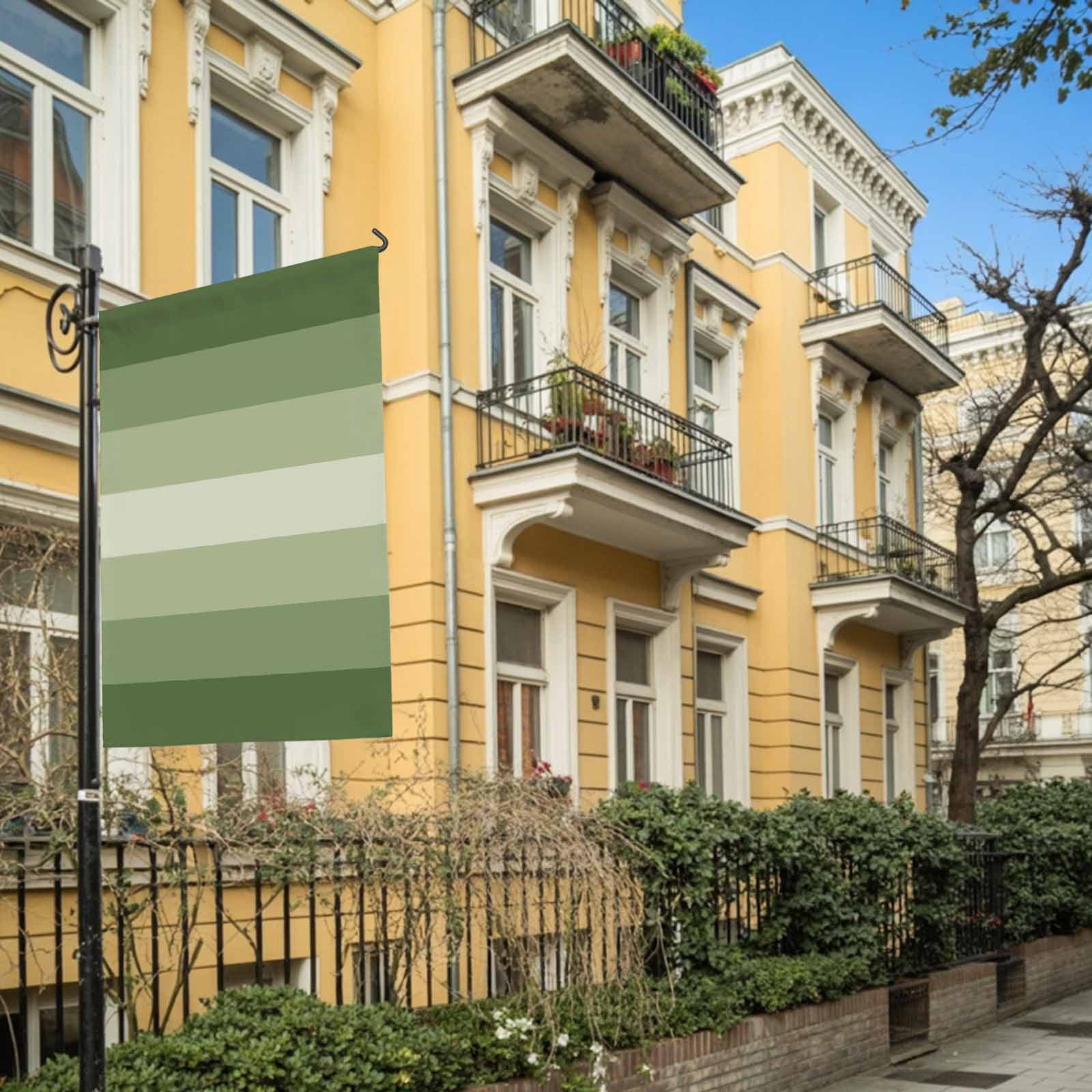 Sage Green House Flag 28 x 40 Inches, Ombre Stripe Weather Proof Outdoor Patio Flags Double Sided Small House Decoration for Yard Lawn Outside Home