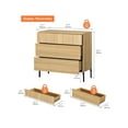 thumbnail image 4 of 31.5" Wood Accent Chest with Drawers, Modern Credenza Storage Cabinet with Reeded Design for Living Room, Kitchen, Dining Room, Hallway, 4 of 7