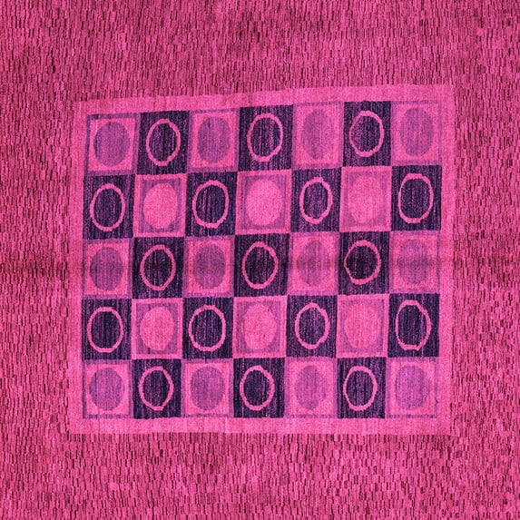 Ahgly Company Indoor Square Abstract Pink Modern Area Rugs, 7' Square