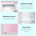 thumbnail image 6 of Kcpolre Pink Mini Fridge with Freezer 3.2 Cu.ft Refrigerators, Adjustable Glass Shelves, Quiet Dual Door Dorm Fridge for Bedroom, College, Office, 6 of 6
