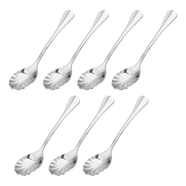 Cucharas de Café de Acero Inoxidable Unique Bargains 7uds Concha Forma 5 Pulgadas Plata