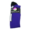 thumbnail image 2 of Soccer Socks with Soccer Ball Logo Over the Calf (Purple/Black/White, Large), 2 of 2