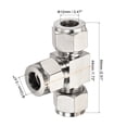 thumbnail image 2 of Unique Bargains 12mm OD Tube 3 Way Tee Union Stainless Steel Quick Connect Compression Fittings, 2 of 5