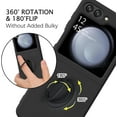 thumbnail image 2 of Samsung Galaxy Z Flip 5 Case, Galaxy Z Flip5 Phone Case Slim Liquid Silicone Kickstand Case with Finger Ring Holder Car Mount Supported Shockproof Galaxy Z Flip 5 Case for Women, Black, 2 of 15