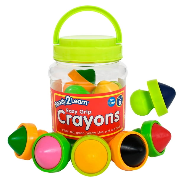 Crayones READY 2 LEARN Easy Grip, 6 colores, más de 18 m, no tóxicos