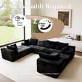 thumbnail image 3 of Kelyda 139'' U Shaped Sectional Couches, Modern Modular Boneless 8 Seater Large Foam Cloud Sofa Black, 3 of 8
