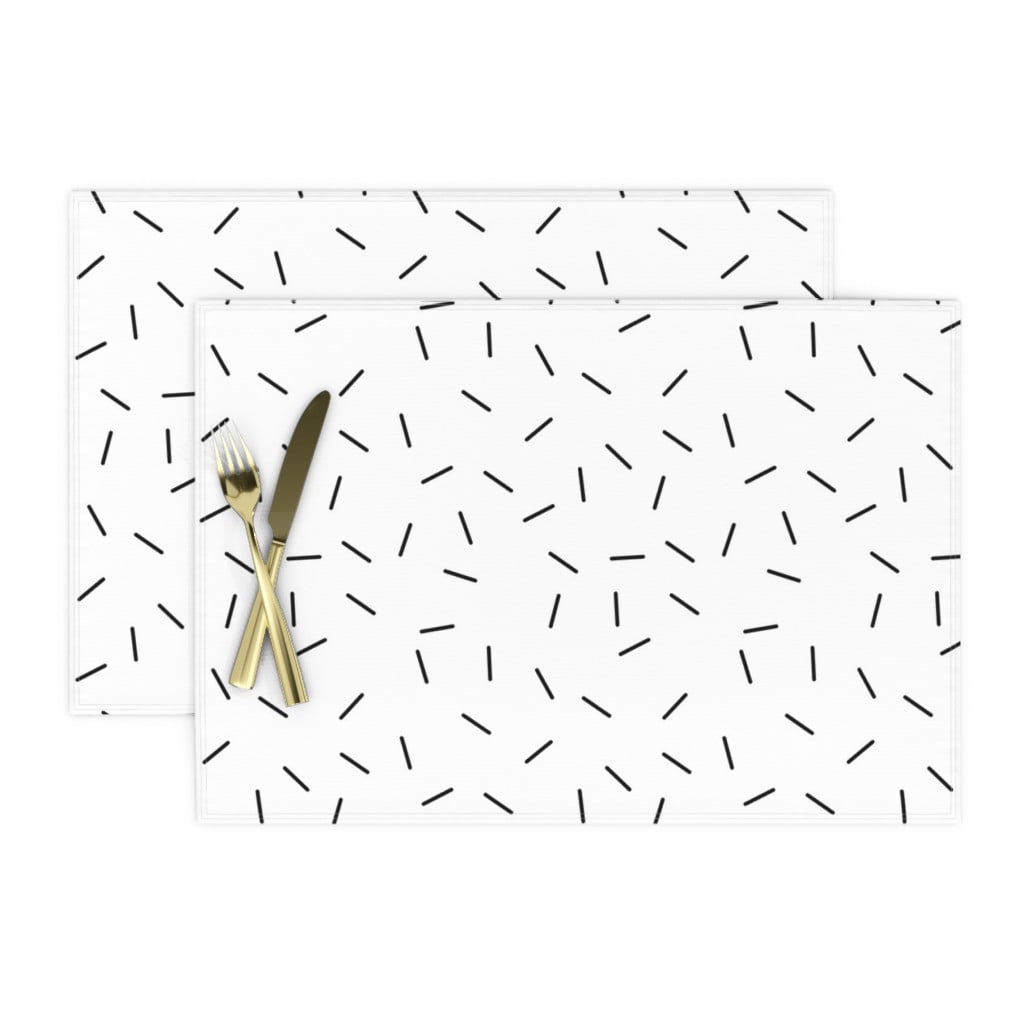 Black And White Minimalist Modern Dot Cotton Dinner Napkins by Roostery Set of 2