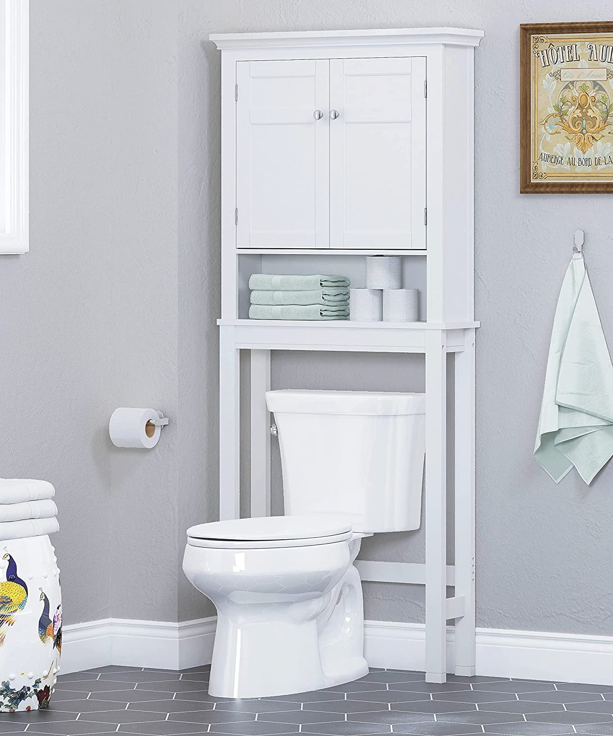 Spirich Home Bathroom Shelf Over-The-Toilet, Bathroom SpaceSaver ...