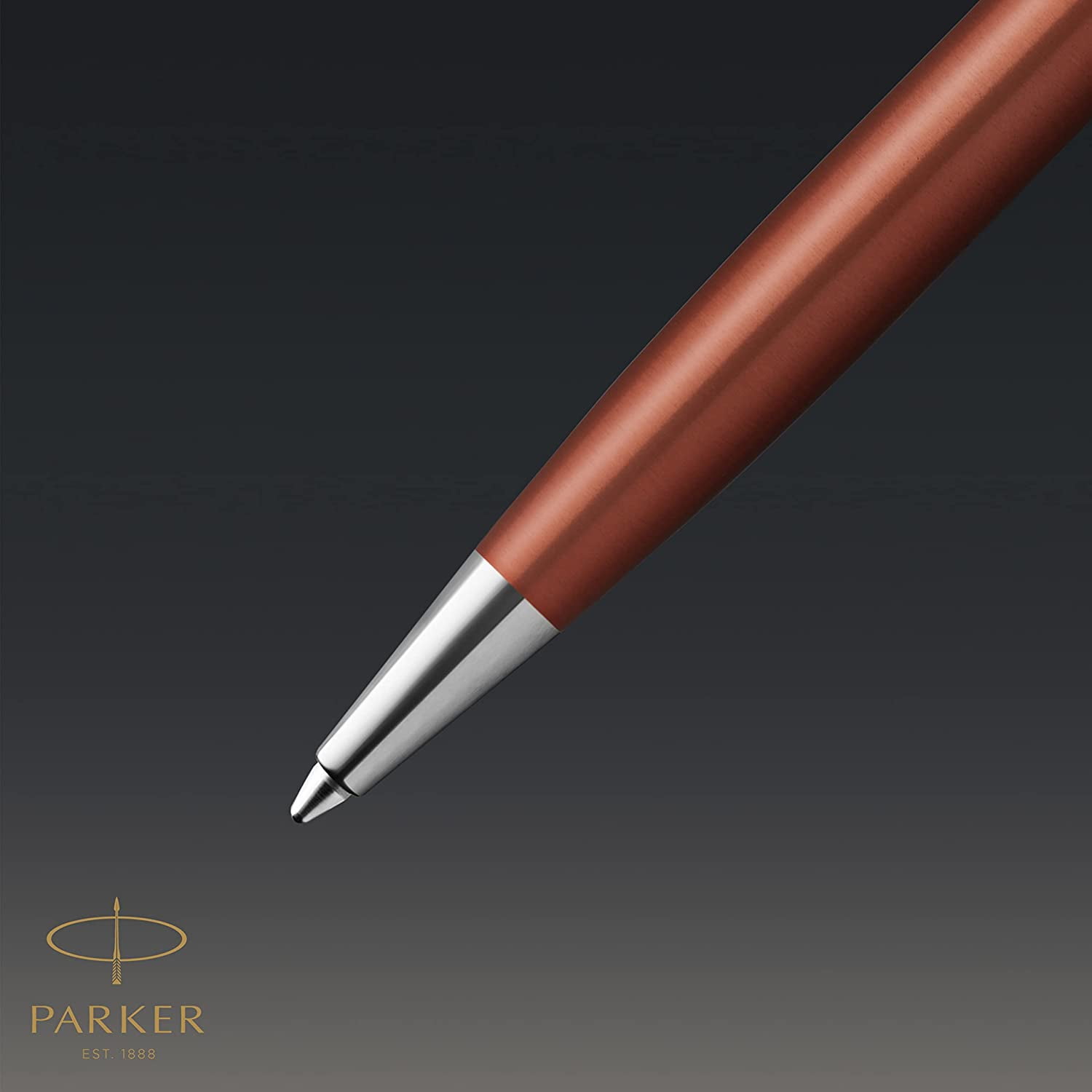 Parker Sonnet Essentials Ballpoint Pen, Metal and Orange Lacquer with Palladium Trim, Medium Point, Black Ink, Gift Box