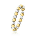 thumbnail image 3 of Pure Collection by Ross-Simons 3mm Sterling Silver and 14kt Yellow Gold Bead Stretch Ring, Women's, Adult, 3 of 7