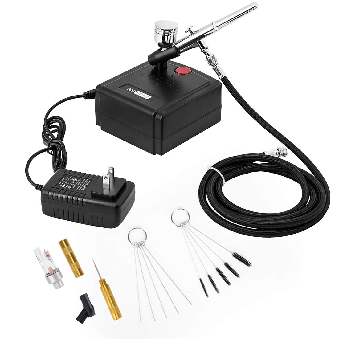 Eurobuy Portable Airbrush Kit Color Painting Air Pump Set with Compressor Mini Airbrush Single Action Siphon Feed Airbrush for Painting Model Makeup