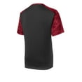 thumbnail image 6 of Sport Tek Teen Unisex Regular CamoHex Colorblock T-Shirt Black/Deep Red Small, 6 of 6