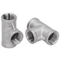thumbnail image 1 of 2Pcs 316 Stainless Steel NPT 1/2‑150T Tee Adapter Connector Threaded Cast Pipe Fittings, 1 of 14