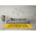 thumbnail image 3 of Ahgly Company Indoor Round Oriental Yellow Traditional Area Rugs, 4' Round, 3 of 4