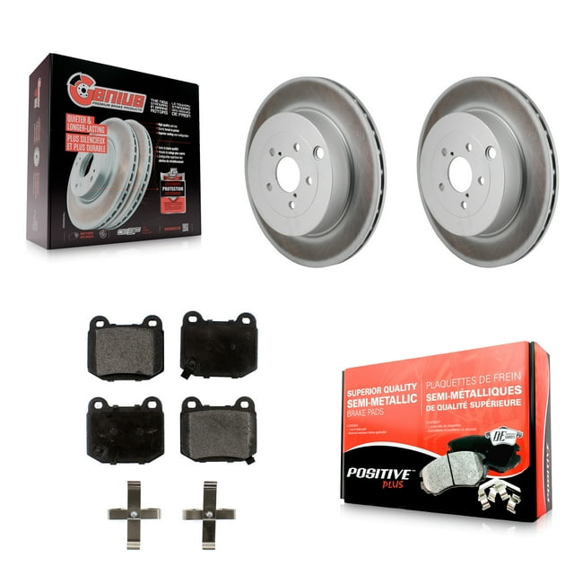 Transit Auto Rear Coated Disc Brake Rotors and Semi-Metallic Pads Kit for Car Subaru BRZ Toyota 86 with Brembo Brakes KGF-103285