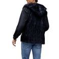 thumbnail image 3 of Men's Luxury Faux Fur Hooded Vest Winter Warm Open Front Sleeveless Cardigan Fuzzy Outerwear Jacket Black Size L, 3 of 4