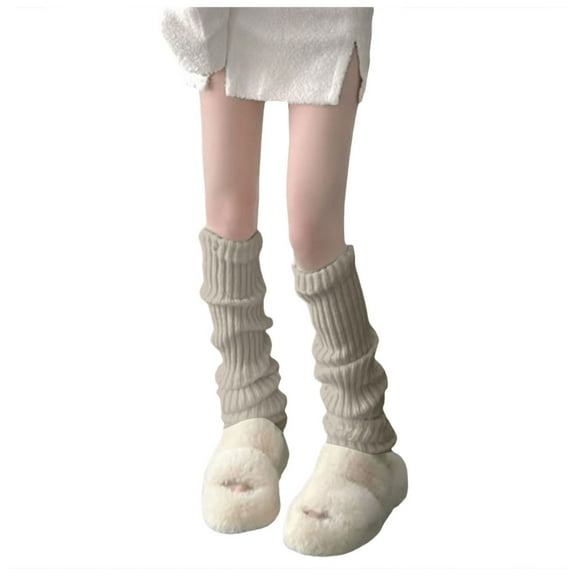 Fauean Leg Warmers for Women Fall Winter Fashion Dress Accessories Versatile Boot Socks Grey One Size