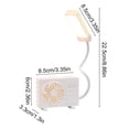 thumbnail image 3 of Quiet Operations Desktop Fan, Portable Student Cooling Device With Led Light, for Dorm Office, White, 3 of 6