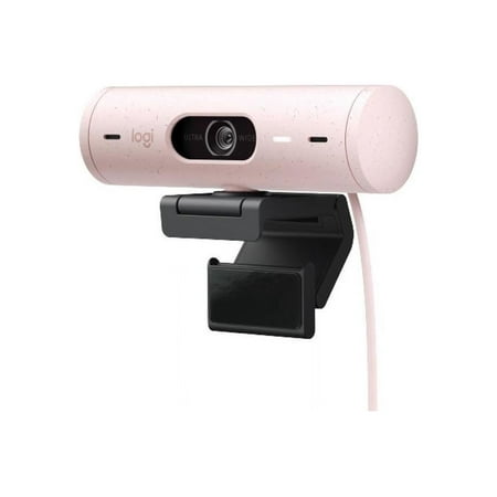 UPC: 0097855179326 | Logitech Brio 500 Full HD Webcam with Auto Light Correction Show Mode  Dual Noise Reduction Mics  Webcam Privacy Cover  Works with Microsoft Teams  Google Meet  Zoom  USB-C Cable – Rose