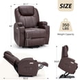 thumbnail image 6 of YODOLLA Power Lift Recliner Chair for Elderly, Electric Lift Chair Sofa with Side Pockets, USB & Type-C Ports, Brown,PU Leather, 6 of 7