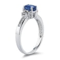 thumbnail image 2 of SZUL Women's Sapphire and Diamond Regal Channel Ring 14k White Gold, 2 of 5