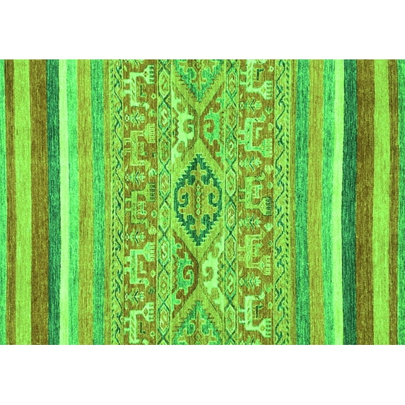 Ahgly Company Indoor Rectangle Abstract Green Modern Area Rugs, 7' x 9'
