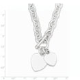 thumbnail image 3 of Sterling Silver Bracelet with station 21 mm 7.75 in Engraveable Heart Disc on Fancy Link Toggle, 3 of 5