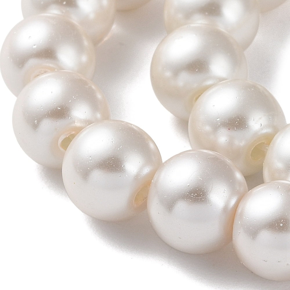 Baking Painted Pearlized Glass Pearl Round Bead Strands Old Lace 8mm Hole: 1mm 108~109pcs/strand 31.10~31.50''(79~80cm)