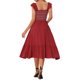 thumbnail image 3 of Vestido midi bohemio de tirantes con volantes y escote cuadrado para mujer INSPIRE CHIC en burdeos, talla S, 3 of 6