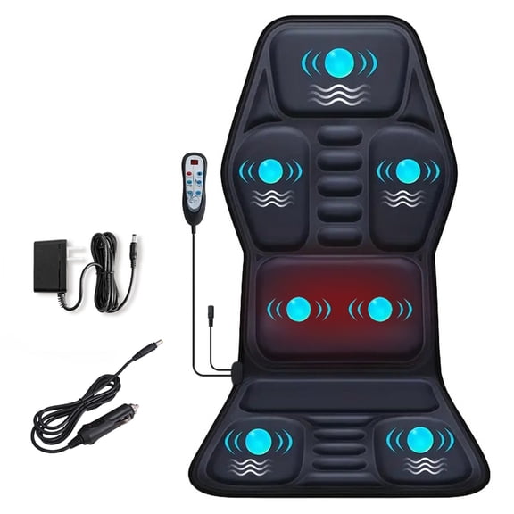 Himouta Back Massager with heat for Car and Home, Full Body Electric Car Massager with Heat Mat Seat Cushion Chair Pad Massager with 7 Vibration Massage Nodes