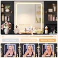 thumbnail image 3 of FANRAL Large Fluted Vanity with LED Lighted Mirror,Built-in Cabinet Lighting & Multi-Drawer Storage,Modern Dressing Table for Bedroom Beauty Space,Black Vanity, 3 of 8