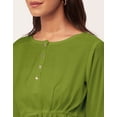 thumbnail image 5 of Moomaya Solid Tie-Up Tops For Women, Quarter Sleeves Round Neck Casual Viscose Top, 5 of 6