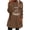 Brown, variant on Women's Fleece Tunic Sweatshirt Funny "I'm Fine" Graphic Print Long Sleeve Crew Neck Mid-Length Pullover with Pockets Casual Winter Top