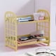 thumbnail image 1 of Estante de almacenamiento plegable de doble capa | Organizador de escritorio y baño para cosméticos, joyas y artículos de papelería | Estante de plástico con rejillas de ventilación, 1 of 6