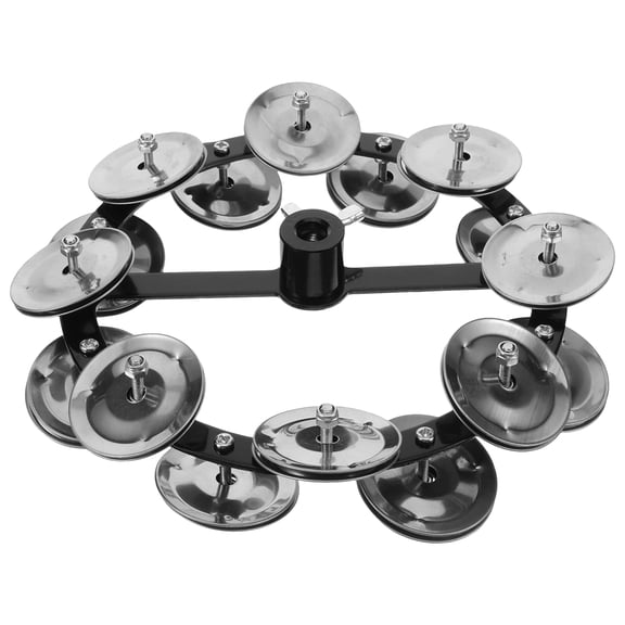 FOMIYES Drum Set Cymbals Hi-Hat Tambourine Aluminum Alloy 16.0X16.0X1.4In 1Pack