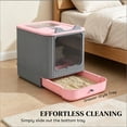 thumbnail image 6 of Enclosed Cat Litter Box with Slide-Out Tray, Front-In Top-Exit Design, Odor Control with Charcoal Packs, Portable Litter Box for Small Medium Cats Under 9 lbs, 6 of 9