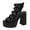 Black, variant on Womens Sandals Goth Gladiator Chunky Platform Heel Open Toe Ankle Strap Buckle Summer Dress Shoes