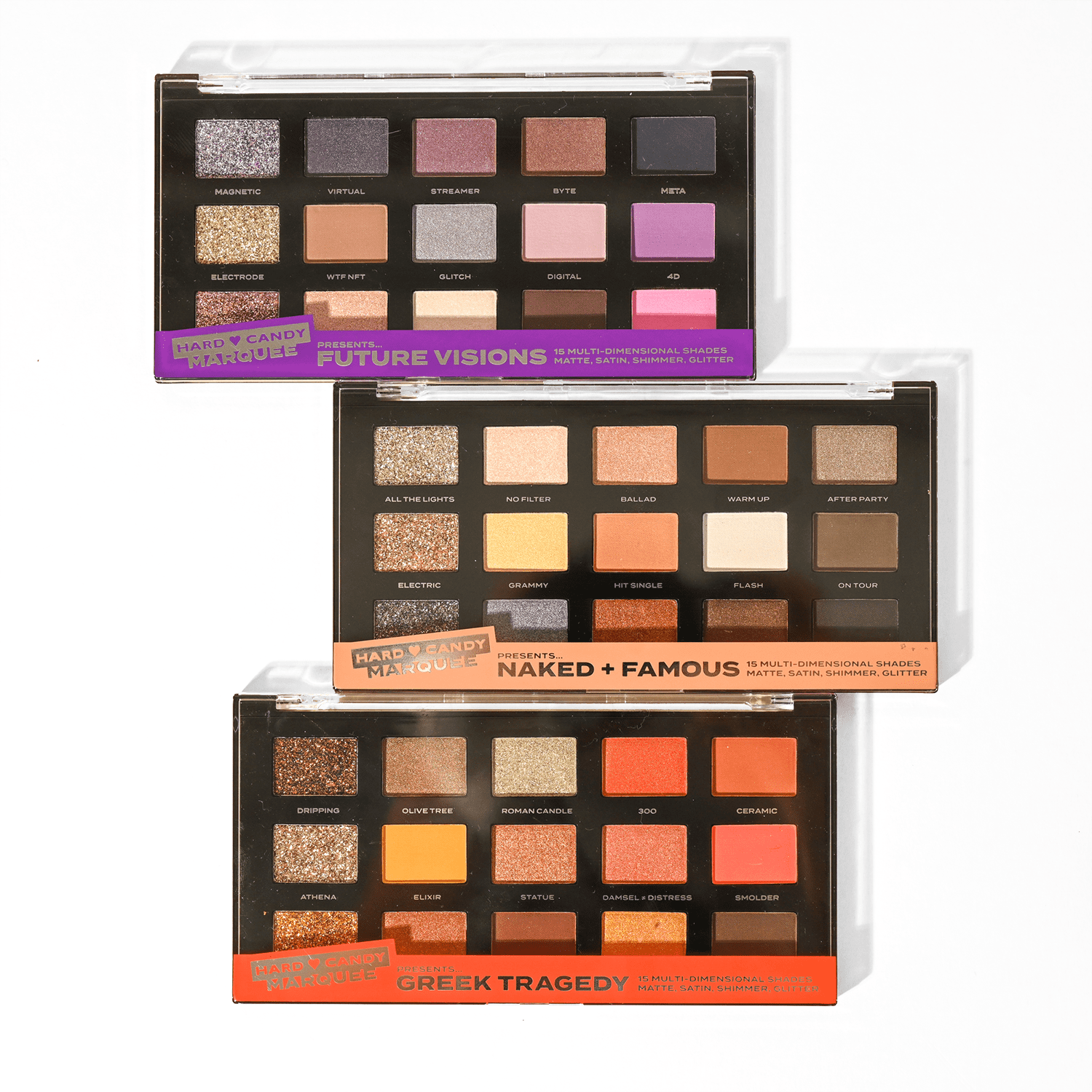 Hard Candy, Palette d'ombre de marquise, 15 nuances multidimensionnelles, nues et célèbres, .28 oz 20.4g
