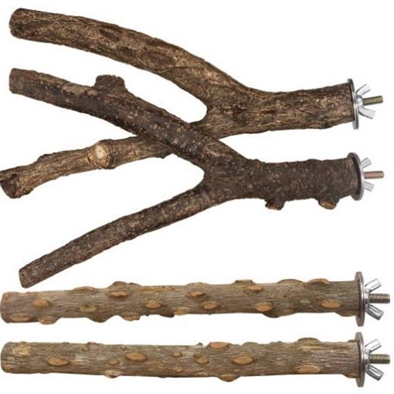 BESTSKY Bird Cage Accessories,Natural Sichuan Pepperwood Bird Perch,Non-Toxic Cockatiel Toys,Size1