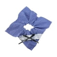 thumbnail image 3 of KLKCMS Checkered Scrunchie Creative Hair Tie for Dance Party Dating Daily Commuting Blue, 3 of 9
