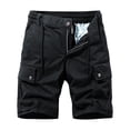 thumbnail image 6 of Besolor Men's Cargo Shorts Wide Leg Elastic Waisted Drawstring Casual Hiking Running Outdoor Workwear Shorts with Pockets(Medium,Black), 6 of 6