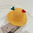 thumbnail image 2 of Penkiiy Baby Hats Bucket Hat Toddler Baby Girls And Boys Summer Woven Hat Sun Protection Sun Hat Yellow Hat for 3-6 Years, 2 of 3