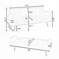 thumbnail image 6 of Gray 69 Inch Sofa Bed for Small Living Room & Bedroom, Adjustable Teddy Feature Included, 6 of 9