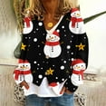thumbnail image 2 of BiZtdJrK Womens Christmas Flannel Coats Casual Button Open Front Cardigans 2025 Funny Graphic Print Long Sleeve Jackets Today Sales Black M, 2 of 6