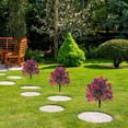 thumbnail image 3 of Artificial Boxwood Topiary Ball Trees with Morning Glory Flower, Faux Shrub Bushes with Ground Spike, UV Resistant Fake Boxwood Plants for Indoor, Garden, Porch, Patio Decor, 3 of 9