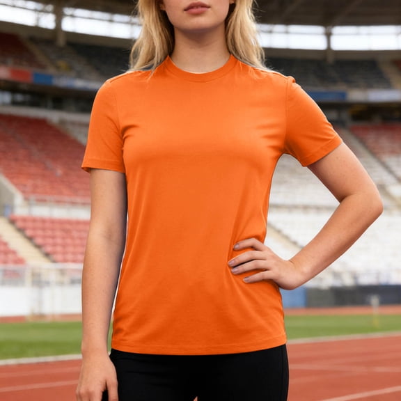 Sunshuilll Round Neck Casual T-Shirts Women's S