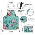 thumbnail image 3 of Pioneer Flower Floral Print Pattern Apron-Garden Aprons for Women with Pockets-Cotton Linen Waterproof Kitchen Cooking Gardening Aprons Adjustable for Kitchen,Cooking,BBQ and Salon 33x27 Inch, 3 of 7