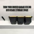thumbnail image 2 of Koova Overhead Bin Rack for Nine Bins | Overhead Garage Storage Rack to Mount on Ceiling with Adjustable Width | Supports Most Black and Yellow Storage Bins | Easy to Install | Made in USA | 9 Sets, 2 of 7