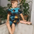 thumbnail image 4 of Fotbe Adorable Blue Baby Dragon Pijama Estampada de 2 Piezas para Niños – Ropa de Dormir de Manga Corta Cómoda para Niños y Niñas, Camiseta y Shorts de Algodón-Small, 4 of 6