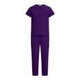 thumbnail image 5 of Scrubs for Men Set - V-Neck Short Sleeve Scrub Top and Cargo Pants - Muti Pockets Men Scrubs Set Purple, 5 of 8